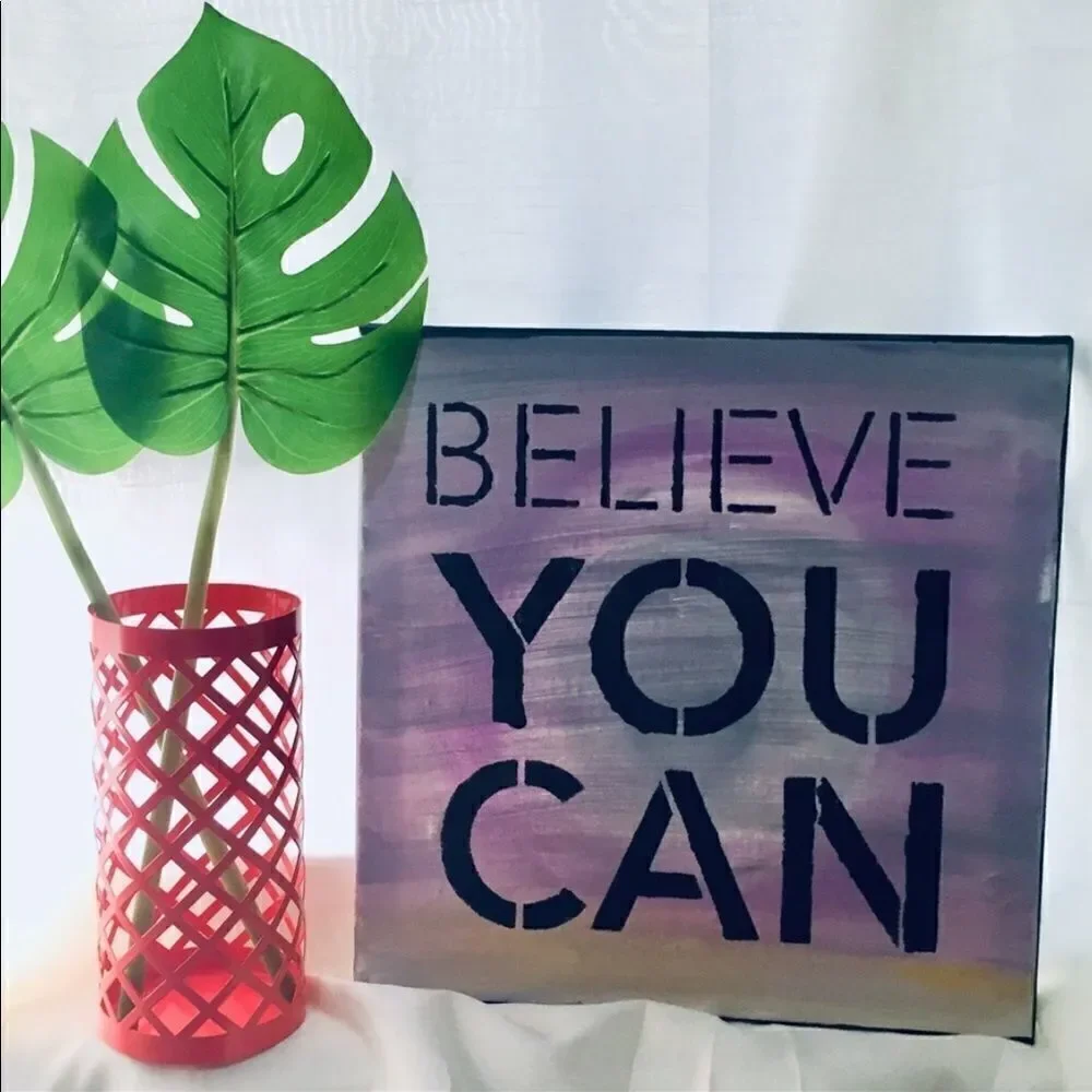 12”x12” yani’s hand Painted good vibes frame